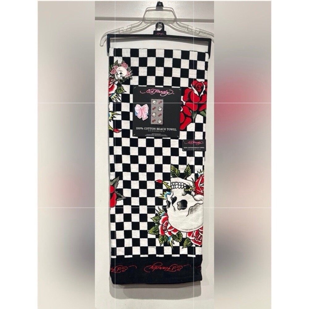 Ed Hardy Beach Towel-Skull Tattoo